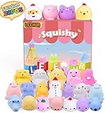 LEEHUR Birthday Party Favors Squishies Kids Mochi Squishy 20Pcs Kawaii Soft Mini Moji Moji Squeeze Stress Anxiety Relief Toys Easter Egg Fillers Basket Stocking Stuffers Goodie Bag Class Prize Random