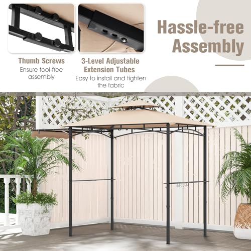 Tangkula 11x5 FT BBQ Grill Gazebo Review: Vented Canopy with Side Awning & Shelves image 14
