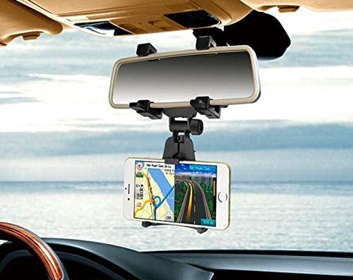 Universal Car Rearview Mirror Mount Truck Auto Bracket Holder Cradle for Apple iPhone 6/6s/6s plus/ 5s/4s, Samsung Galaxy S6/S6 edge/S5/S4/S3,Cellphones, IOS, Android Smartphone