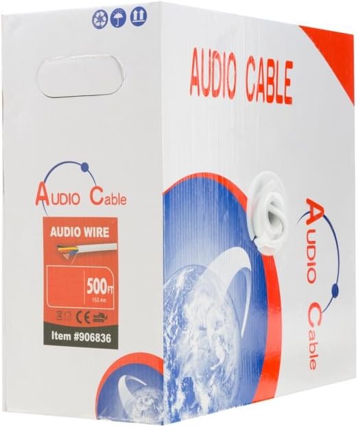 500ft 16AWG 2 Conductors (16/2) CL2 Rated Loud Speaker Cable Wire, Pull Box (for in-Wall Installation) (16AWG / 2 Conductors, 500ft): Electronics