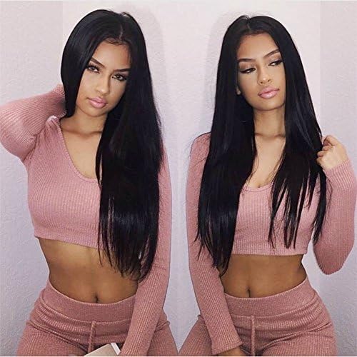 ARUKIHAIRwomen's Silky Straight Virgin Human Full Lace Wig With Bady Hair 10A Grade Brazilian Human Hair Lace Wigs For Black Women Natural Color 130% Density Free Parting 24 Inch
