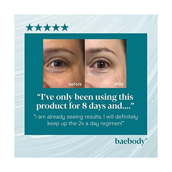 Baebody Eye Gel for Under and Around Eyes to Smooth Fine Lines, Brighten Dark Circles and De-Puff Bags with Peptide…