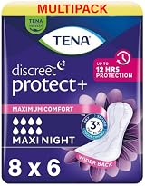 TENA Discreet Maxi Night Pads 48 Pack For Moderate to Severe Leakage view 1