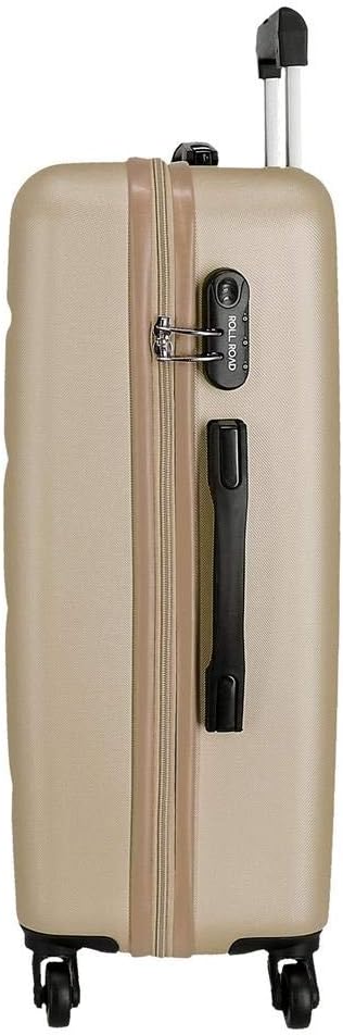Roll Road Flex Beige Luggage Set 54/64/74 cm Rigid ABS Combination Lock 182 Litre 4 Wheels Hand Luggage, 54/64/74 cms - Image 3