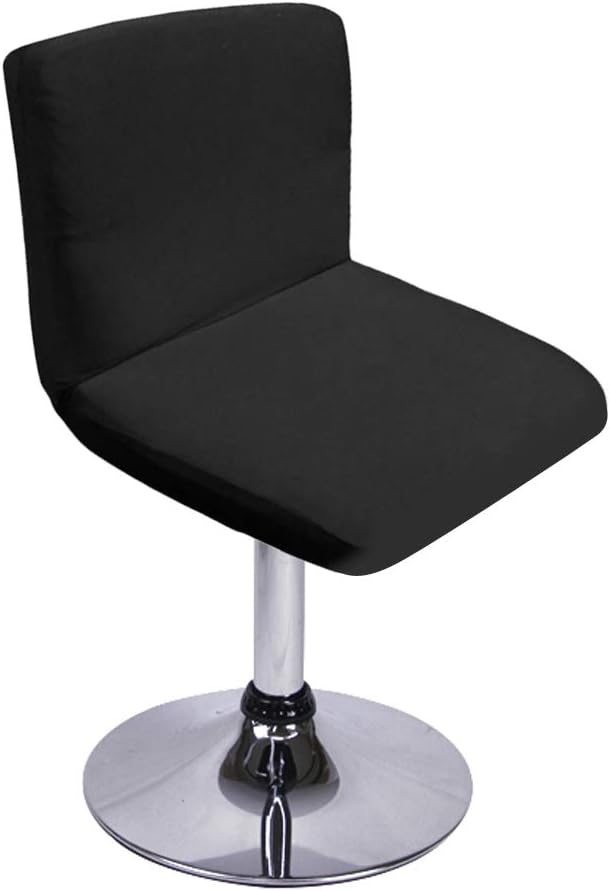 BTSKY Black Bar Stools Slipcovers with Backrest Cover Stretch Chair Cover for Short Swivel Dinning Chair Back Chair Bar Stool Chair