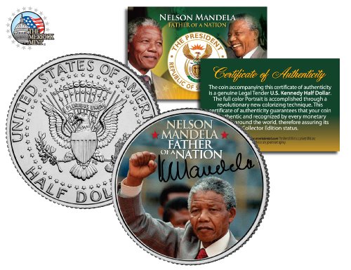Nelson Mandela * Father of a Nation * JFK Kennedy Half Dollar US Coin