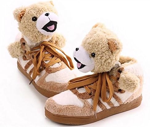 Amazon ビビショー 厚底 スニーカー ペアルック パンダ柄 アニマル マスコット付 厚底 ブーツ レースアップ ぬいぐるみ 靴 26 5 Cm ベージュ 並行輸入品 ブーツ ブーティ