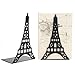 Bookends, Non Skid Heavy Metal Durable Sturdy Strong Books Organizer, Eiffel Tower Bookshelf Decor for Bedroom Library Office School Supplies Stationery Gift by COOLGUY (Black)