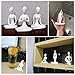 OwMell Lot of 4 Meditation Yoga Pose Statue Figurine Ceramic Yoga Figure Set Decor (White Set)