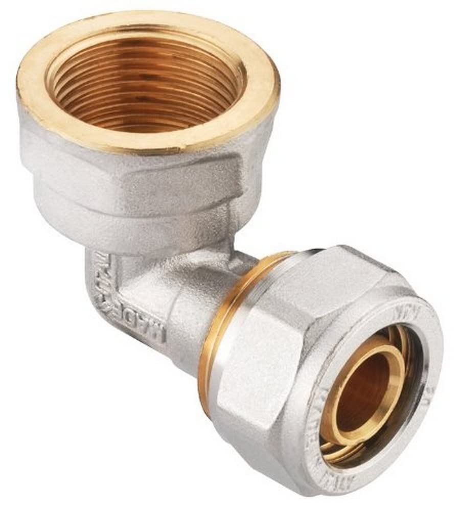 CORNAT VRS670521 Screw-Angle Complete Nickel-Plated Brass 20mm 90°, Multicoloured, 20 mm x 3/4 Zoll Innengewinde