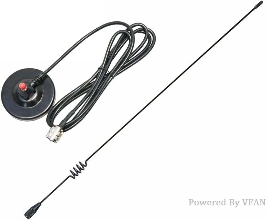 Dualband Mobile Antenna 2m/70cm VHF/UHF Ham Radio, 137-149, 437-480 Mhz, Magnet Base PL-259 Connector, 10 Ft RG58 Cable