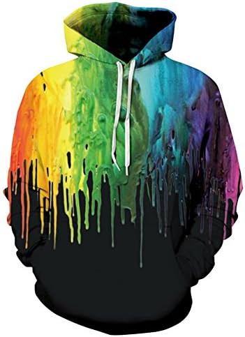 Mywine Newest 3D Print Unisex Realistic 3d Digital Print Pullover Long Sleeves Hoodies Big Pockets Hooded