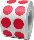 InStockLabels Color Coding Dot Labels 1/2 Inch 1,000 Adhesive Stickers, Red