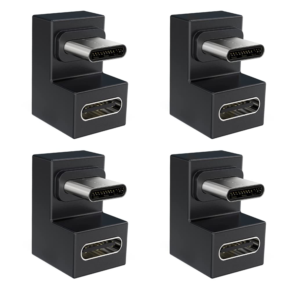Xiatiaosann 4Pack USB C Type-C U Shape Extension Adapter, Male to Female Adapter with 10Gbps PD 100W USB C Adapter for Mobile Phone, Laptop, PC, Nintendo Switch
