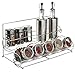 All-in-1 Stainless Steel Condiment Set With 2 Oil/Vinegar Bottle Cruets, 3 Shaker Spice Jars, 5 Glass Canister Jars & Chrome Rack