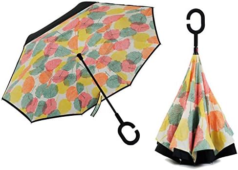 Anbelle Inverted Double Layer Windproof UV Protection Reverse Folding Car Umbrella