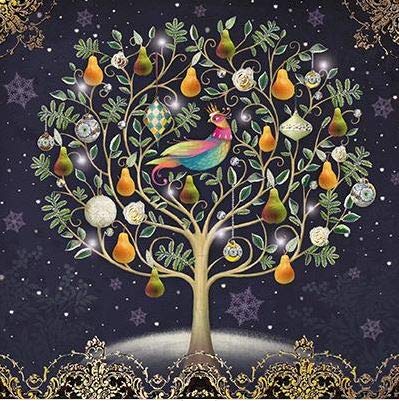 Pack of 6 Charity Christmas Cards from Medici - Pretty Partridge - Sold in Aid of Marie Curie, Alzheimer's Society, British Heart Foundation, Shelter, Parkinson's UK and Oxfam