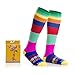 NEWZILL Medical Compression Socks for Women and Men Circulation 20-30 mmHg Best Compression Stockings for Running Athletic Travel Flight Nurses Rainbow