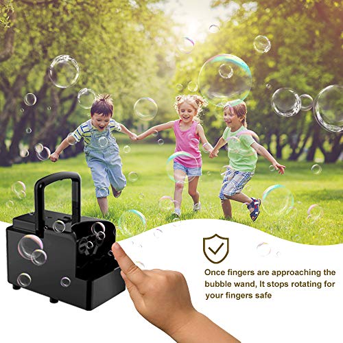 Maquina de Burbujas automática, Máquinas de Burbujas de Jabón portátil para Uso en exteriores y interiores, alimentado por Batería o USB, Soplador de Burbujas para Fiesta Boda Cumpleaños