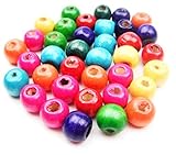 ALL in ONE Mixed Color Painted Round Wood Spacer Beads for DIY Project (10mm 60gram/200pcs)