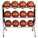 Baden Steel Basketball Rack with Wheels – 3-Tier Rolling Ball Racks for Garage with Wheel Locks, Sports Equipment Storage Basketball Holder for 12 Balls