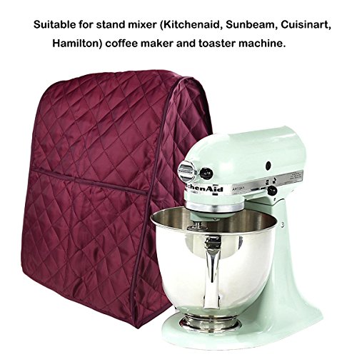 Evermarket Stand Mixer Dust Proof Cover with Pocket and Organizer Bag for Kitchenaid,Sunbeam,Cuisinart,Hamilton Mixer (Red)