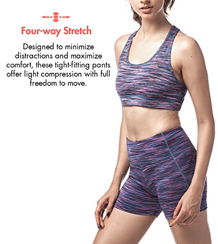 image for Lapasa Women's Workout Shorts Tummy Control Running Bike Yoga Hidden P