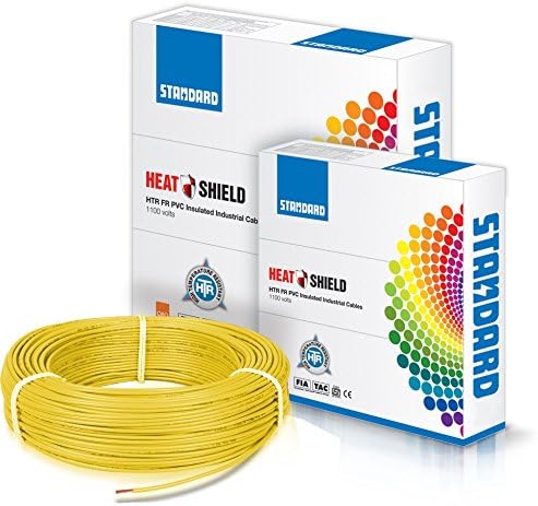Havells Standard Single Core PVC Insulated HTR FR 90m 4 sq mm Wire (Yellow)