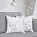 BLEUM CADE Marble Pillow Covers Throw Pillow Covers Cushion Covers Decorative Throw Pillow Case for Room Bedroom Sofa Chair Car, White, 18 x 18 Inch