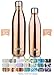 MIRA 17 Oz Stainless Steel Vacuum Insulated Water Bottle - Double Walled Cola Shape Thermos - 24 Hours Cold, 12 Hours Hot - Reusable Metal Water Bottle - Leak-Proof Sports Flask - Rose Gold
