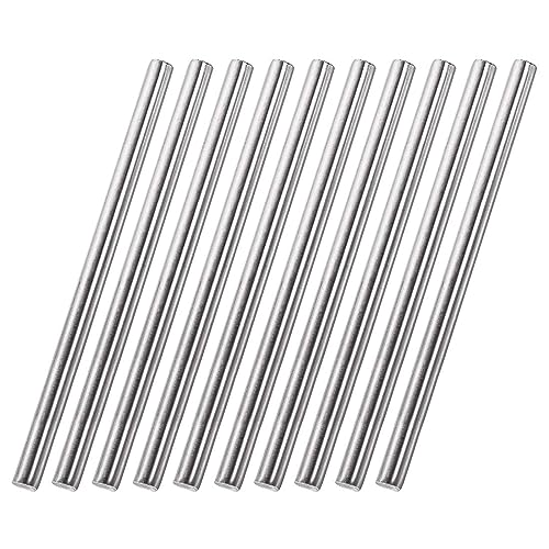 TOP-VIGOR 10Pcs 8mm x 200mm 304 Stainless Steel Round Rods, Metal Solid Round Shaft Rods Lathe Bar Stock for DIY Crafts Car Helicopter Airplane Model