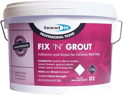 Bond It 3.75kg Fix N Grout Tile Adhesive & Grout Brilliant White