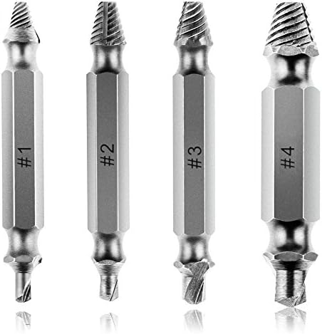Damaged Screw Remover Set, UniWey Screw Remover and Extractor Set - Set of 4
