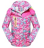 Roseate Girls Lightweight Jacket Waterproof Sportswear Camouflage Pink