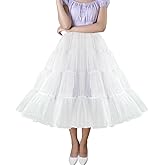 CHERRY LOVE 4 Tiers Tea Length Plus Puffy Tulle Petticoat Twice the Puffiness of Ordinary Underskirt