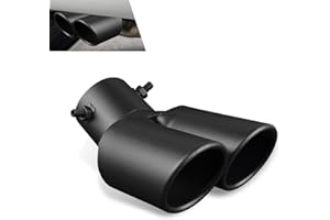 Cuymoap Car Dual Exhaust Tip, 2.48" Stainless Steel Y Tail Pipe with Fixed Bolt, Single to Dual Muffler Slant Cut Tip, Univer