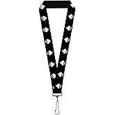 Buckle-Down Lanyard-1.0"-Spade Black/White
