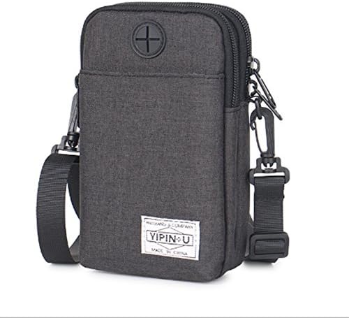 3 Layers Storage Zipper Nylon Crossbody Bag/Waist Bag/Cell Phone Pouch