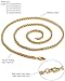 FUNRUN 4mm Mens Womens Stainless Steel Wheat Chain Necklace 20'' 22'' 24'' 28'' 30'' Gold-Tone