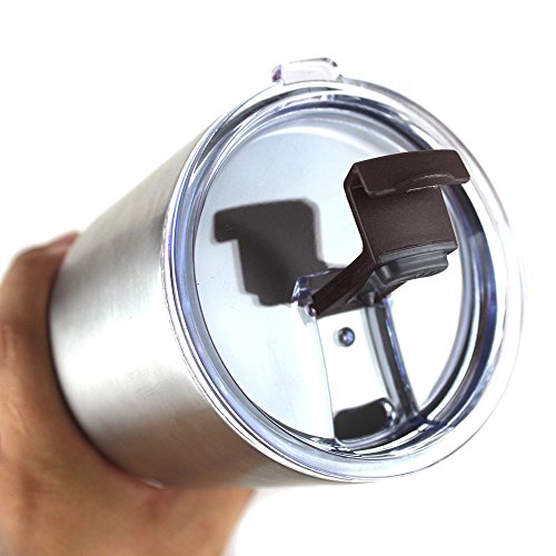 YouZi Spill Proof and Splash Resistant Lid for Yeti Rambler Rtic Ozark Trails Tumbler Cups 30 oz,Pack of 2 (Black) - Thumbnail 4