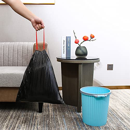 HULPPRE Eco Care Drawstring Garbage bag 5 Gallons,Pack of 5 * 15 Bags,Leak-Proof Trash Bags with Handle for Kitchen,Home,Office