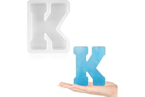 Gartful Resin Letter Molds for Casting, K Capital Alphabet Resin Silicone Molds for Epoxy, Thick 3D Silicone Letter Molds for Making Letters, Word Sign Art, DIY Crafts, Making Candle, Party Home Decor