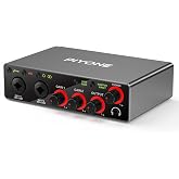 PIYONE Audio Interface, 2X2 24-bit/192kHz Interface for High-Fidelity, Studio Quality PC/Mac/iOS Recording, XLR/TRS Combo Input, Monitor Mix/Loopback Function, One-cable Setup(Alloy Grey)