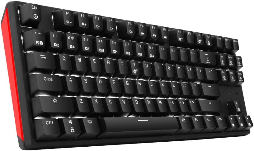 Hexgears K707 Mechanical Gaming Keyboard with Replaceable Kailh BOX Switch, Compact 87 Keys Mechanical Computer Keyboard Wired with Removable Upper Cover, White Backlit for PC/MAC/Laptop-Brown Switch