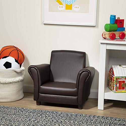 Melissa & Doug Brown Coffee Faux Leather Child’s Armchair (Kid’s