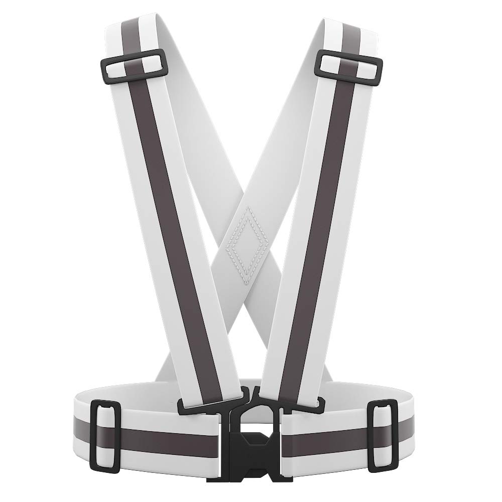 Multiple colors optional High Visibility hi vis Reflective running safety Vest (white)