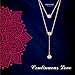 SHEGRACE 925 Sterling Silver Multi Layered Necklace, with Three Round AAA Zircon Pendant 925 Sterling Silver Double Layered Necklace AAA Zircon Pendant 16