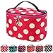 DZT1968® Handle Round Dot Large Cosmetic Bag Travel Makeup Organizer Case Holder With Mirror (Green)