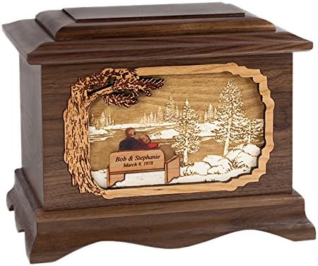 Wood Cremation Urn - Walnut Soulmates by Lake Ambassador