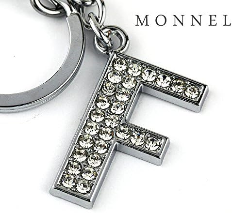 Z289 Bling Crystal Alphabet Initial DIY Letter F Keychain Key Ring for Pet Dog Cat Collar by monnelF